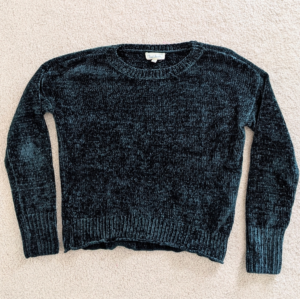 Dark Emerald Green Chenille Sweater